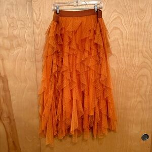 Anthropologie Tulle Ruffle Skirt